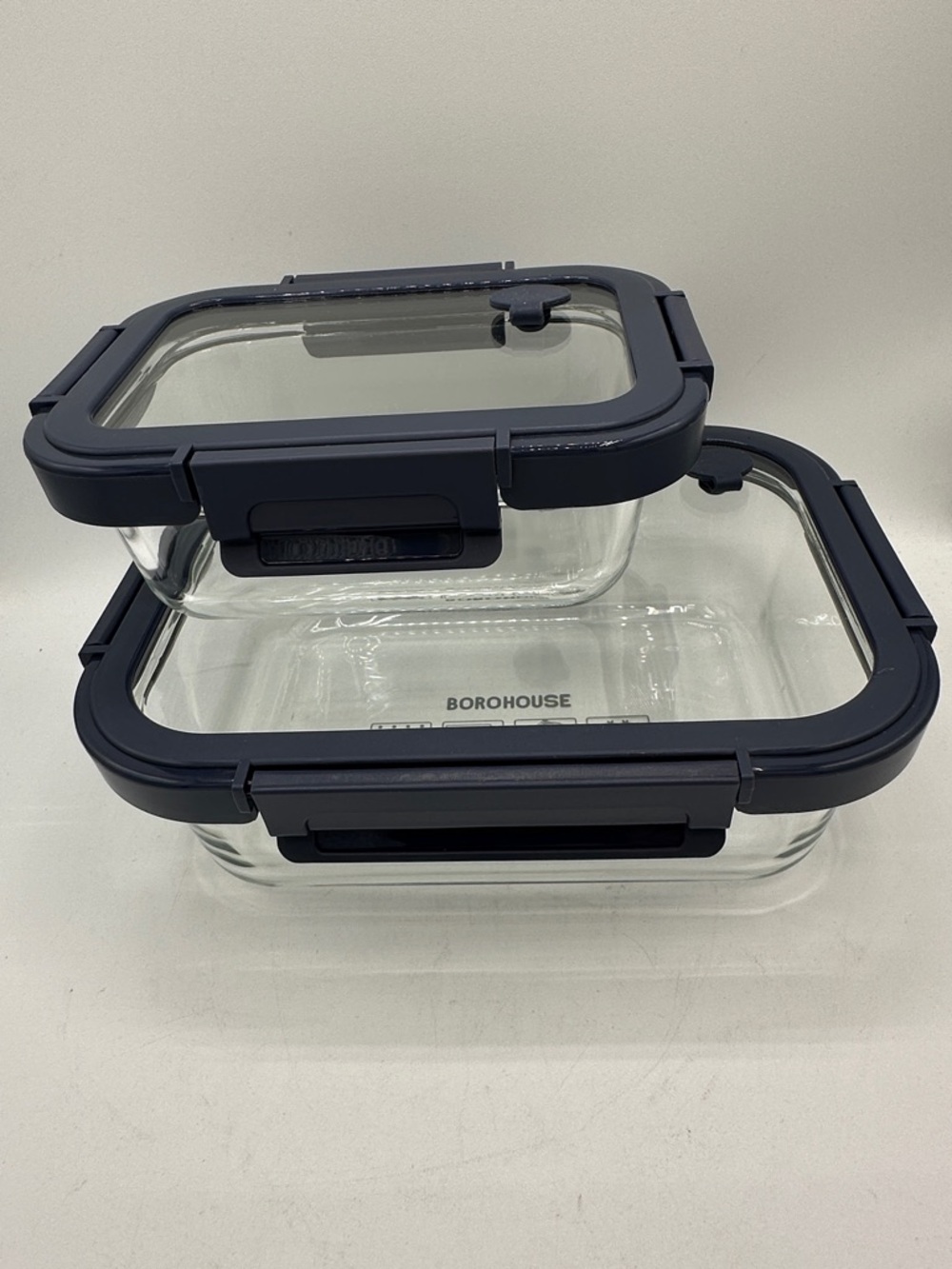 Two-piece snap-close glass food storage containers - Picture 1 of 4